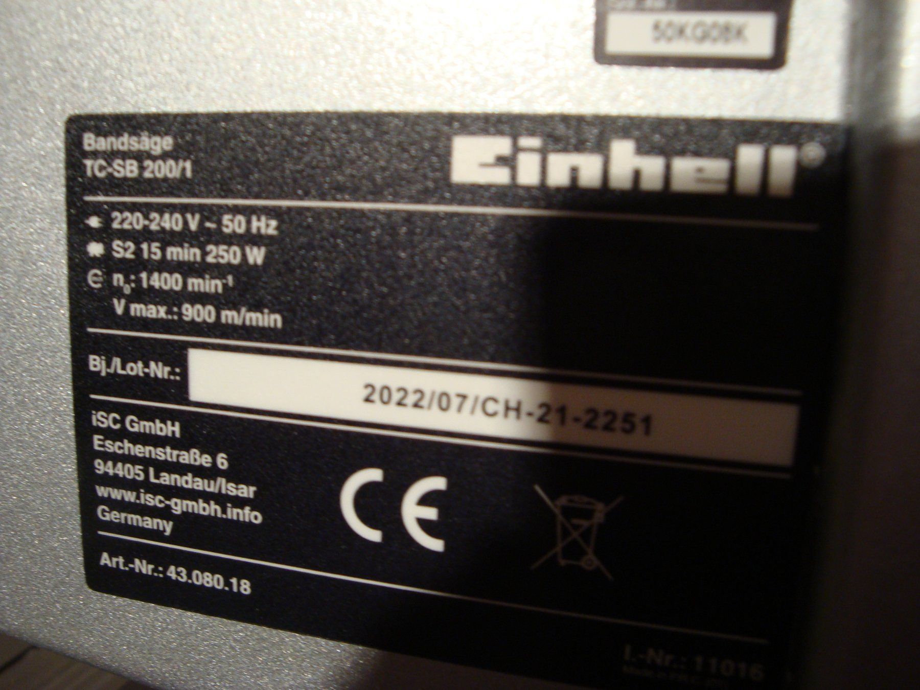 Einhell Scies: BANDSÄGE EINHELL TC SB 200-1 – D'occasion à escholzmatt par nicole062 7