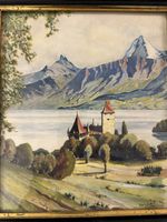 Aquarelle, paysage Suisse signé C.Walty.