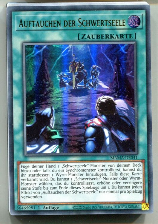 Yu-Gi-Oh! Karte 'Ohnmacht Der Schwertseele' – Ultra Rare, Deutsch, 1. Auflage, Mit Toploader