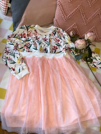 Sweet dress with flowers and tulle - age 7/130cm