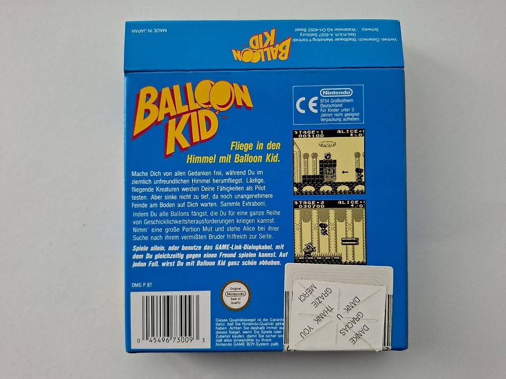 Spiele: Gameboy Spiel Balloon Kid OVP (DMG-BT FRG) Top Zustand – Gebraucht aus Künten von Dfog 2