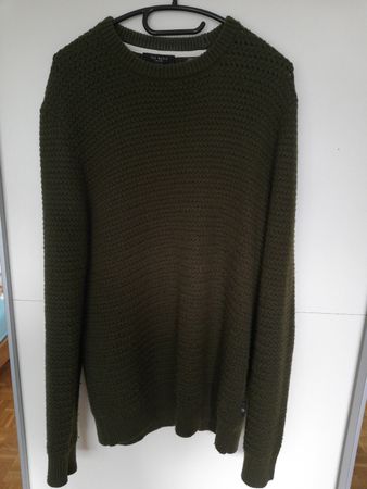 Ted Baker London Herren Strickpullover, Gr. L, Olivgrün