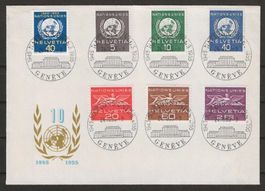 1955 : Serie ONU auf Ersttags Brief