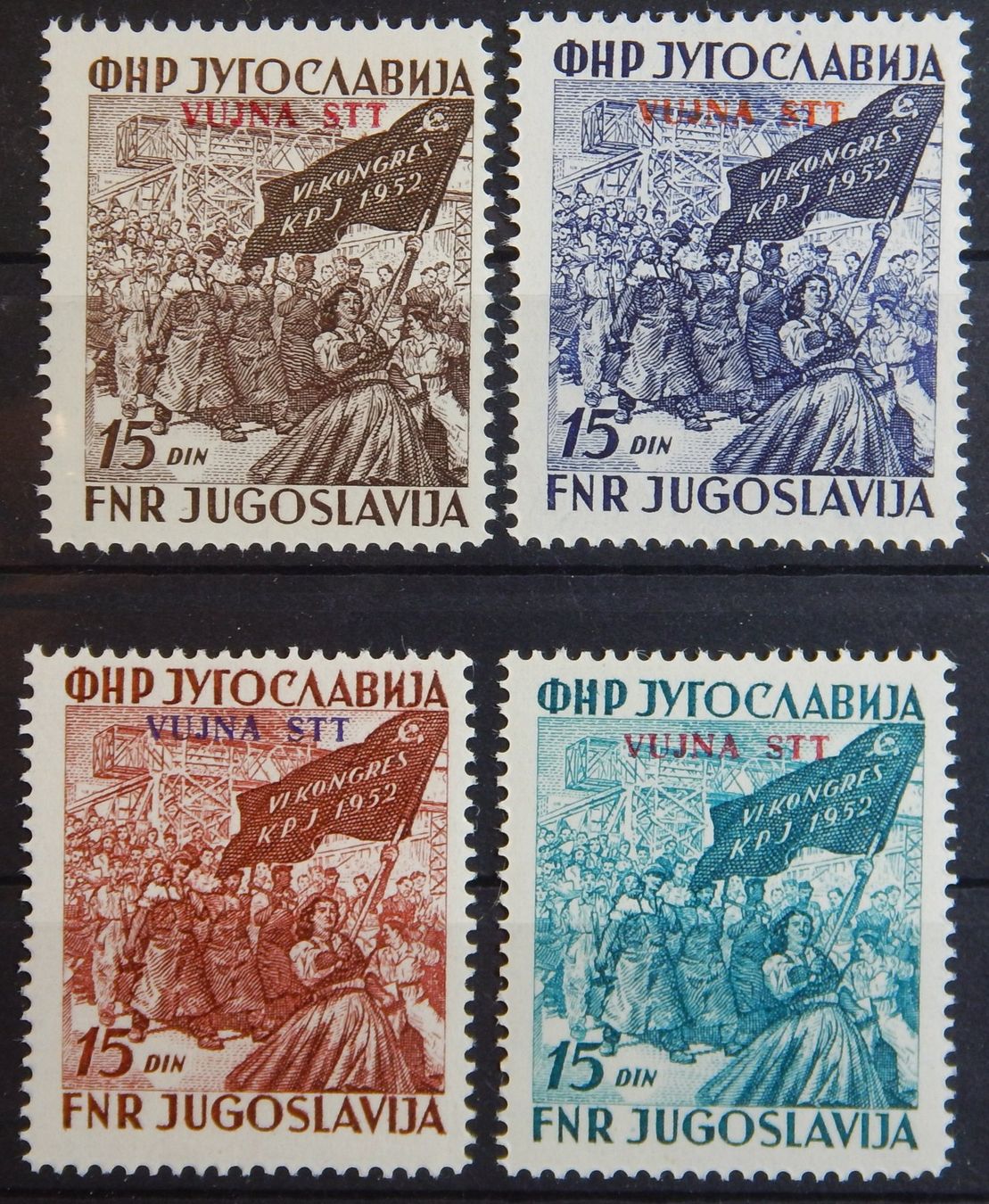 Tutti i francobolli: Triest B Kat. 79-82 ** 1952 Kat. 5 Euro – Usato da Zürich venduto da Muehlekauf