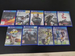 PS4 Spiele Konvolut diverse  9 stk