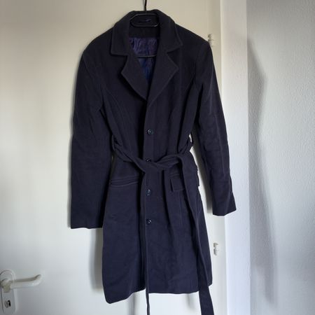 ELEGANT DARK VIOLET WOOL COAT M