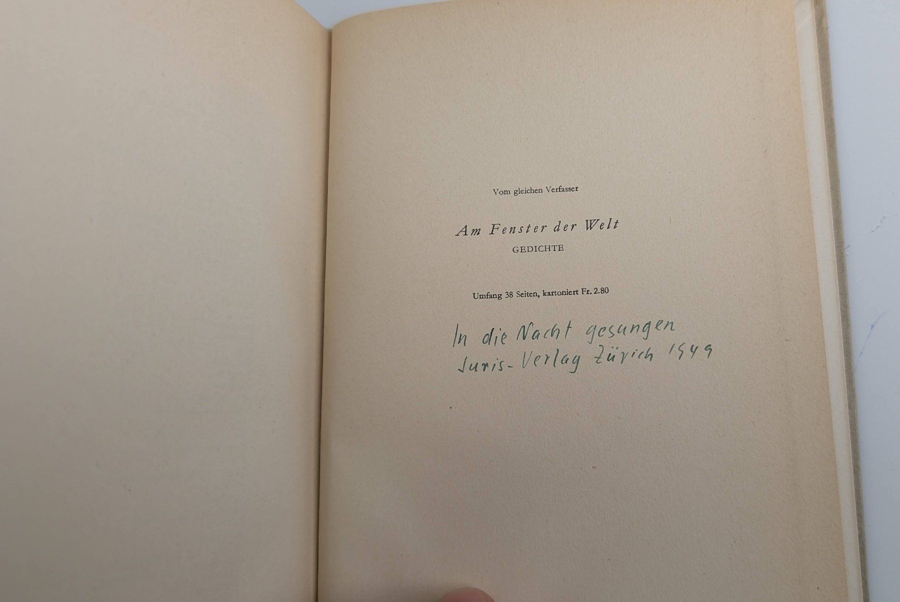 Libri: Kurt Leuthard: Der stille Gast - Gedichte, 1944 – Usato da Zürich venduto da 1.Simon 8