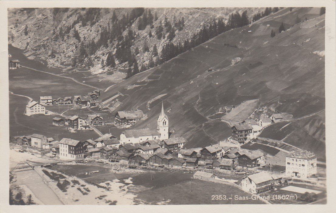 Cartoline postali: Saas Grund   VS           1'562 m. – Usato da Brig venduto da Valcards54