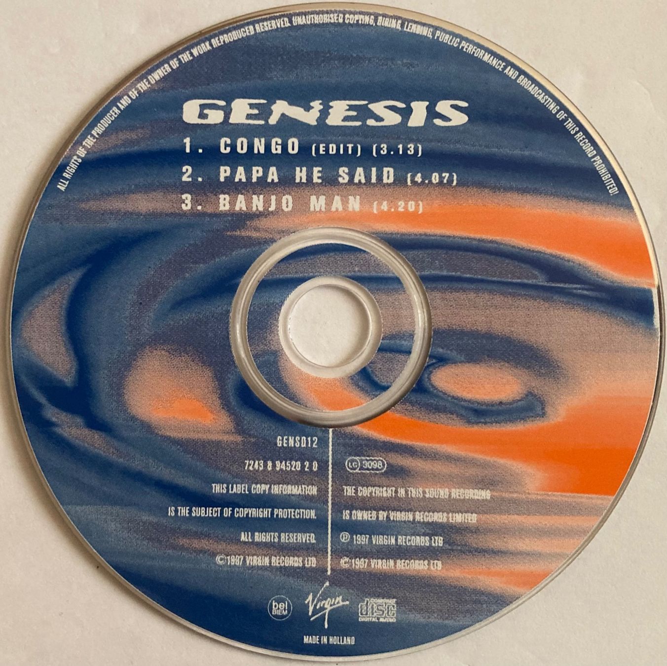 CD: GENESIS - CONGO – Usato da Poliez-Pittet venduto da Newtown-Records 1