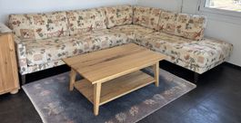 gemütliches + grosses Sofa, beige, Design-Blumenmuster