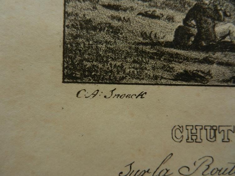 Stiche: Chûte de Groslaui Lithographie – Gebraucht aus Risch von Antikfee 3