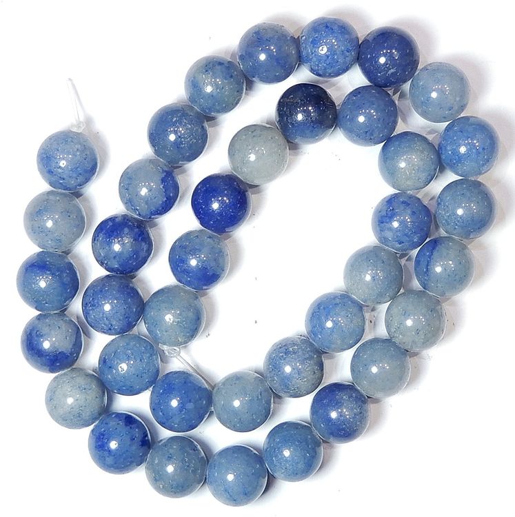 1 Strang echte blaue Aventurin Perlen 10 mm | Kaufen auf Ricardo