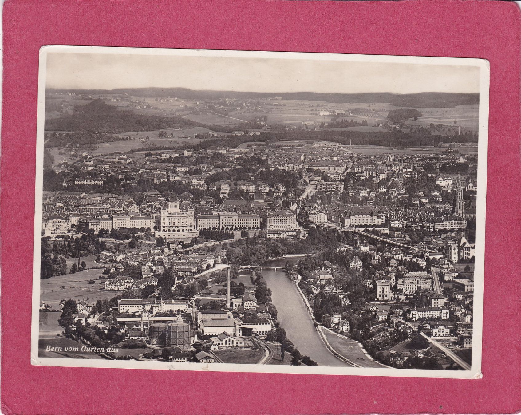 Ansichtskarten: Bern vom Gurten aus 1936 – Gebraucht aus Herisau von Lisegrat2008