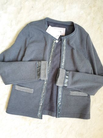 JACKE STRICKJACKE JUST WHITE XS S EDIKETT TOP ZU SHIRT JEANS