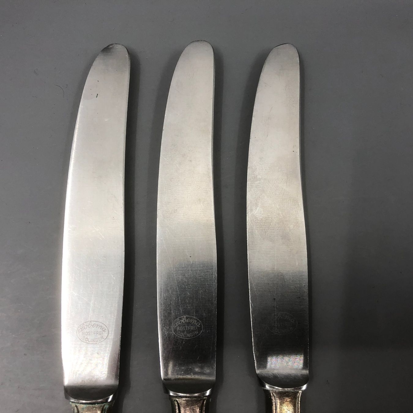 Posate: 3 Dessertmesser versilbert Art Deco – Usato da Basel venduto da Tiabeanie 5