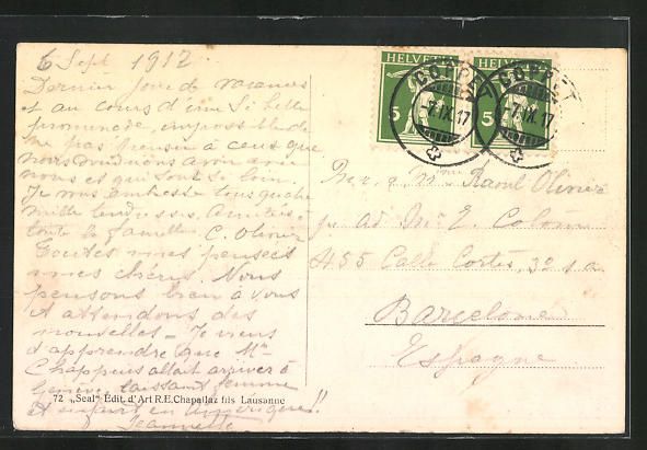 Cartes postales: AK Coppet, Le Château, 1917 – D'occasion à Berlin par bartko-reher 1