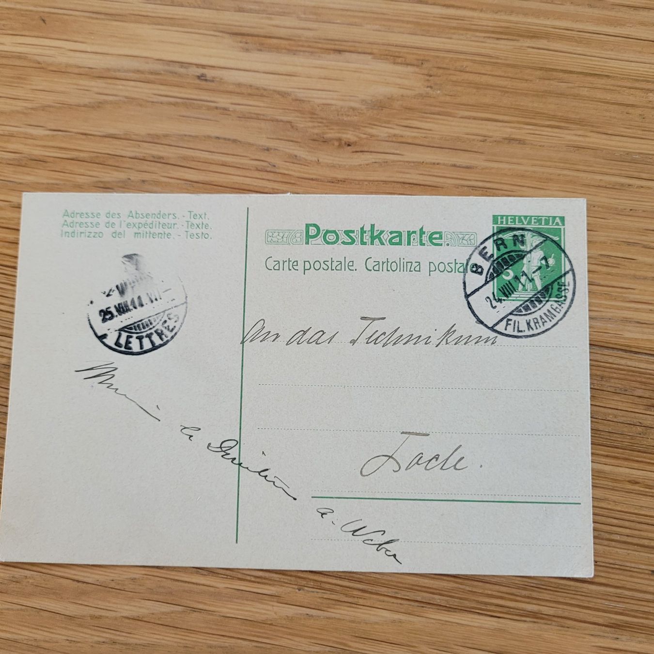 Cartoline postali: GS Le Locle Bern 1911 – Usato da Biel/Bienne venduto da Destockweb