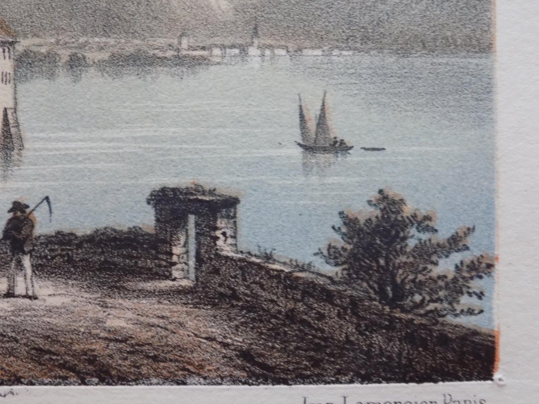 Stiche: Schloss Chillon getönte Lithographie – Gebraucht aus Risch von Antikfee 6