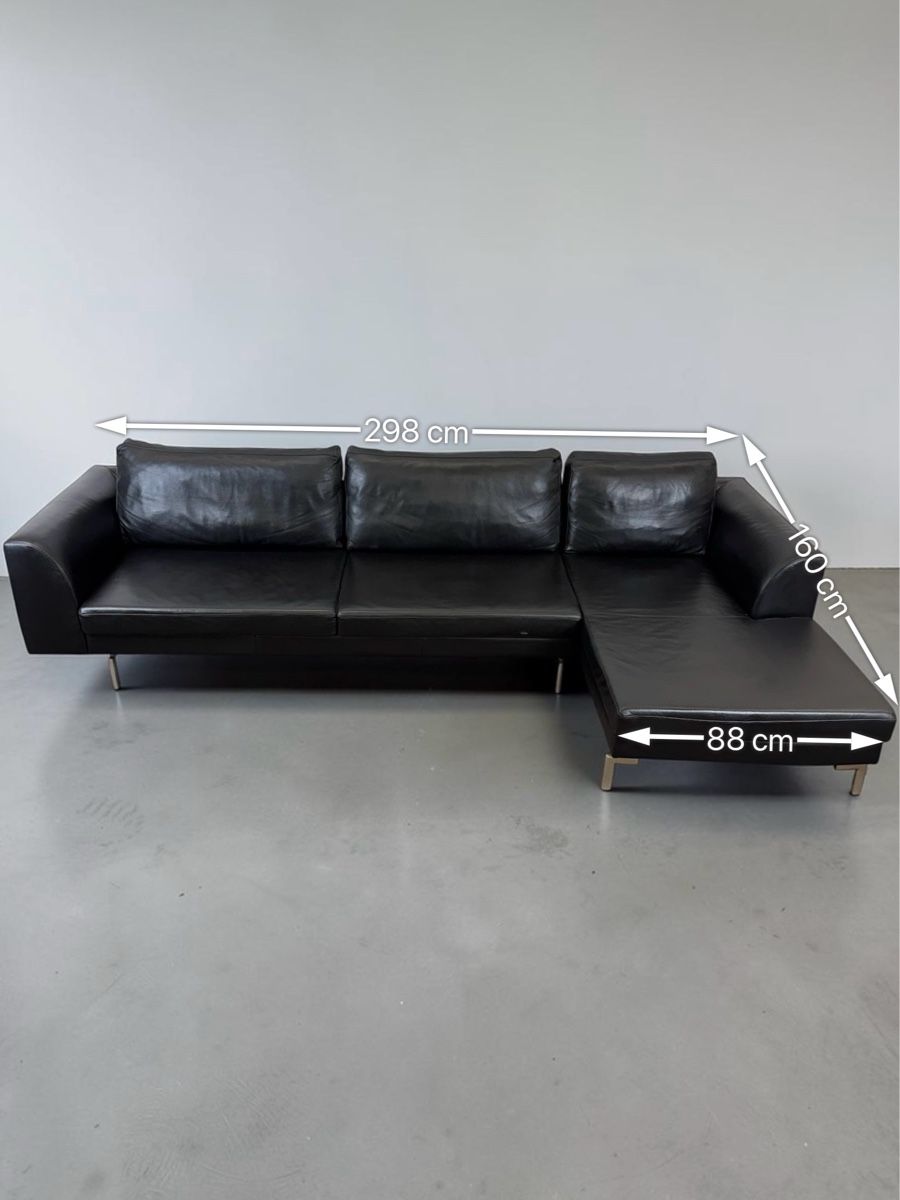 Sofas: Ecksofa aus echtem Nubukleder, schwarz – Gebraucht aus Bachenbülach von Sofalab.swiss 9