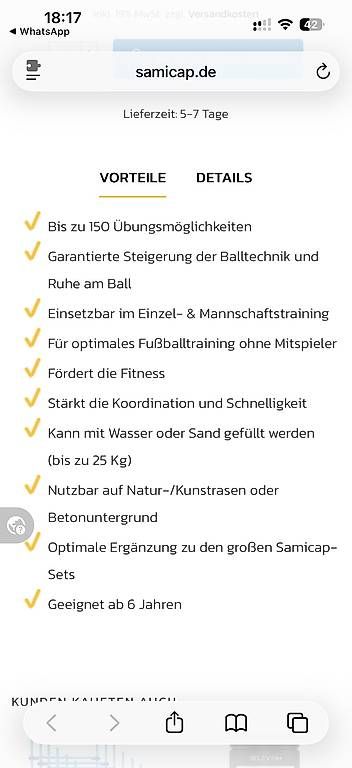 Contenitori & Simili: Samicaps 4er Set (Trainingshilfen) Fussball – Usato da Waltenschwil venduto da cmprobst 1