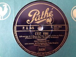 Disque 78 tours Pathé aiguille de Mistinguett - C'est vrai