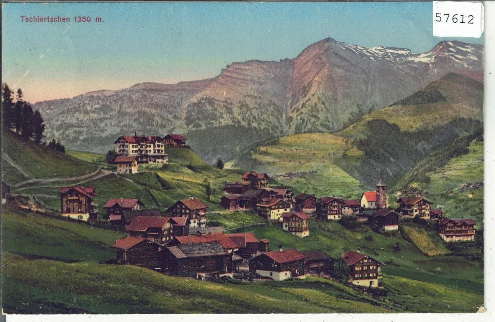 Ansichtskarten: Tschiertschen - Generalansicht - Litho – Gebraucht aus Ettingen von Kartenplanet