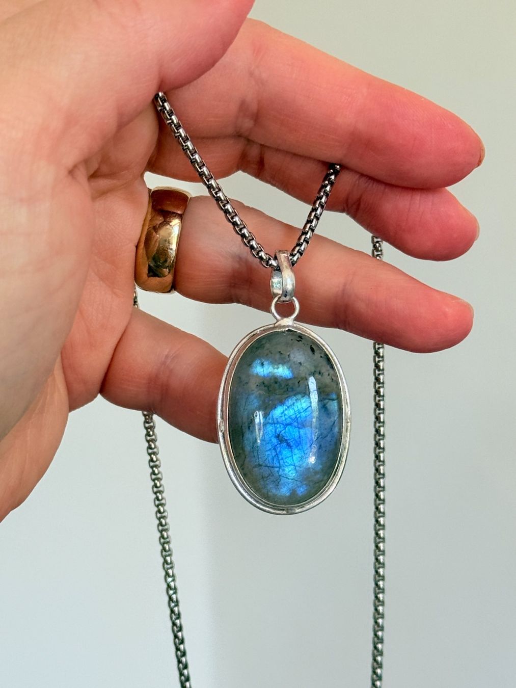 Catenine: Collier pendentif labradorite - Élégant ✨ – Nuovo e nell'imballaggio originale da Genève venduto da AWWA 2