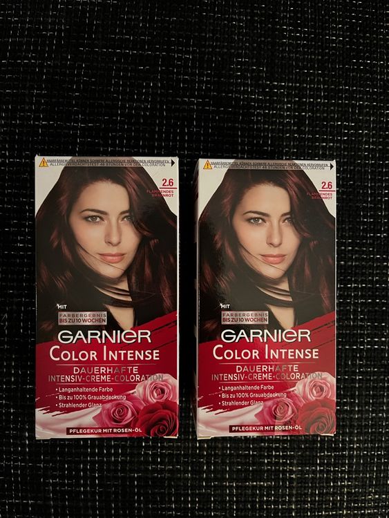 OVP 2 x Garnier Color Intense FLAMMENDES BRAUNROT OVP (Neu und ...