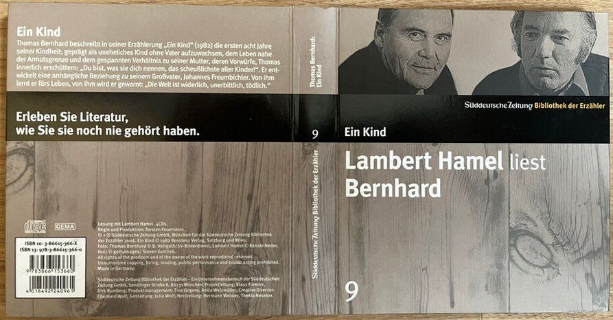 Audiolibri: Thomas Bernhard: Ein Kind  (gelesen: Lambert Hamel)   4-CDs – Usato da St.Gallen venduto da elk2022 3