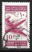Libanon 1953: Postflugzeug 10 Pia. braunkarmin