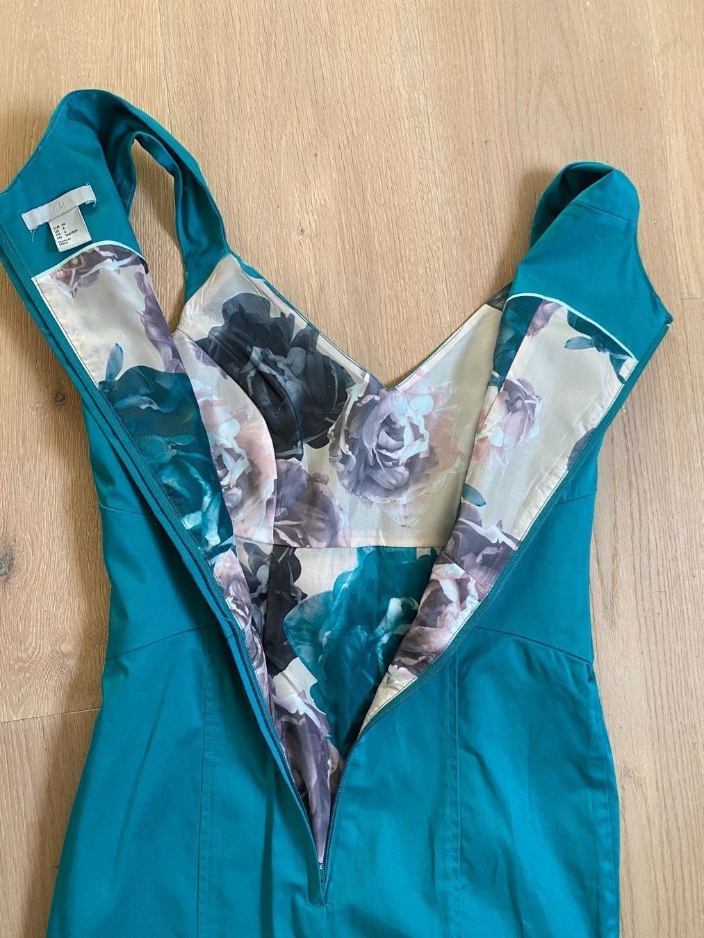 H&M Kleider: Neues elegantes Kleid petrolfarbig Grösse 34 – Neu (gemäss Beschreibung) aus Winkel von Flyhy2020 4