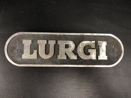 Metallschild, „Lurgi“ (Air Liquide) 28x8cm