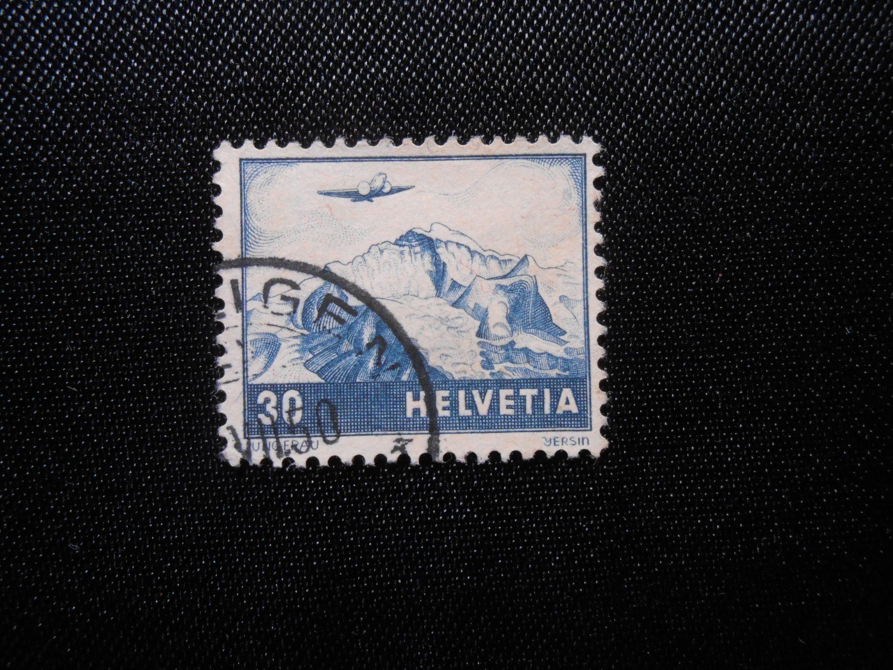 Tutti i francobolli: CH  Z 43  30C  Flugpost  1948  CHF 20 – Usato da Hallwil venduto da pkaiser44 1