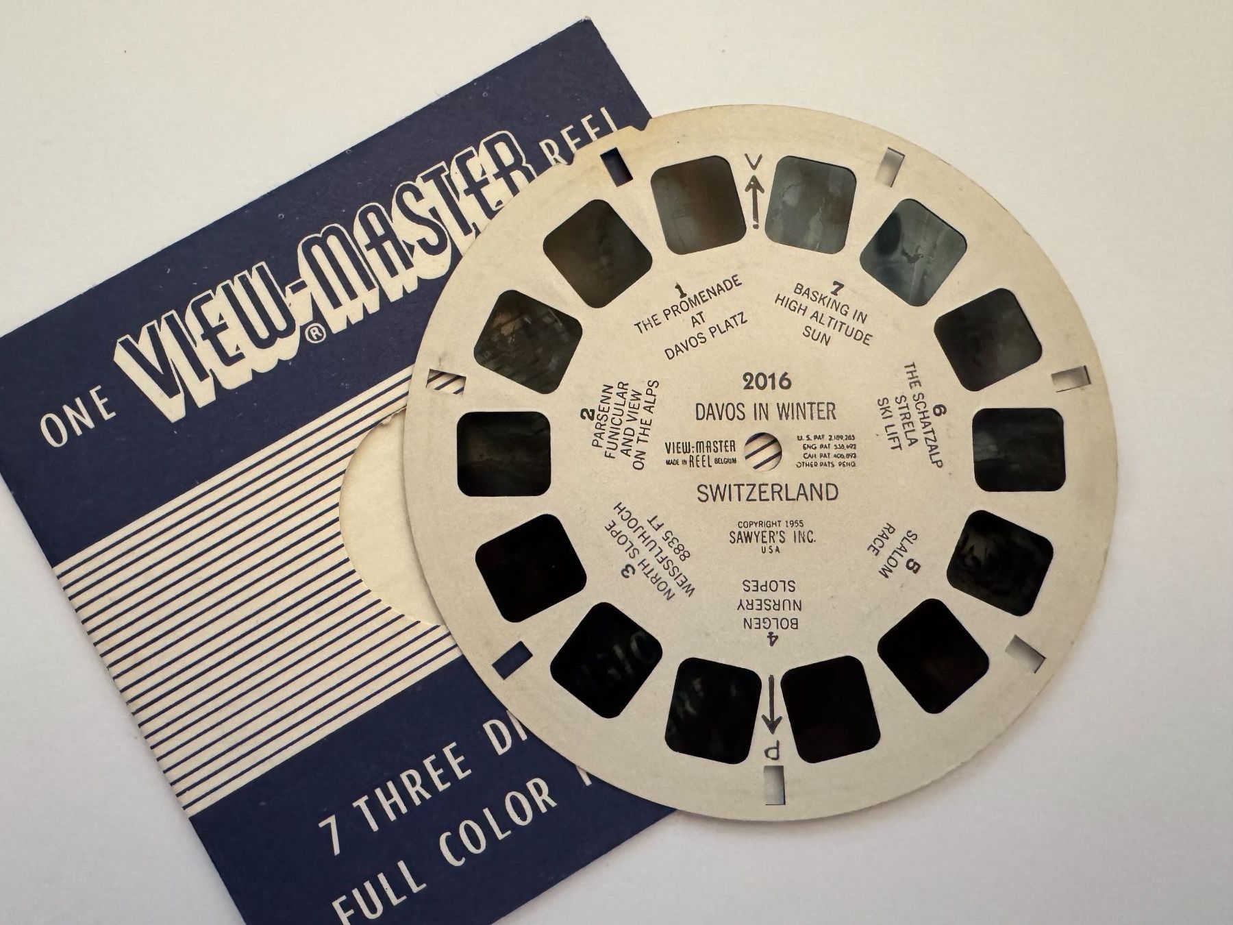 View-master Giocattoli: View-Master 3D: Nr. 2016 DAVOS IN WINTER – Usato da Tegerfelden venduto da siebenmacky 2