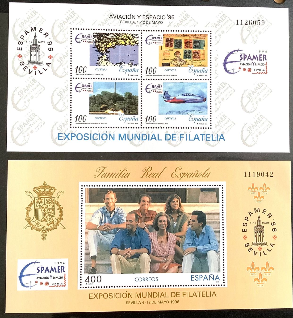 Alle Briefmarken: 1996 Spanien  Espamer 96´ Luft & Raumfahrt - Blocks 64-65 ** – Neu (gemäss Beschreibung) aus Liestal von Skunk02
