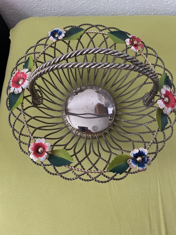 KIUGOP Draht Obstkorb 20x20x23cm | Metall Gitterkorb Mit Griffen | Schwarz | Küchenorganisation