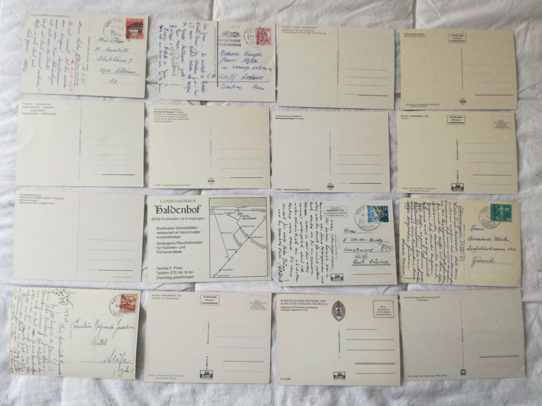 Cartoline postali: 16 AK Kanton Thurgau – Usato da Zürich venduto da Tolima194 6
