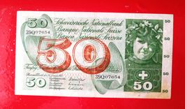 Alte rare SCHWEIZER-50 Fr- NOTE Die Apfelernte 26Januar1972