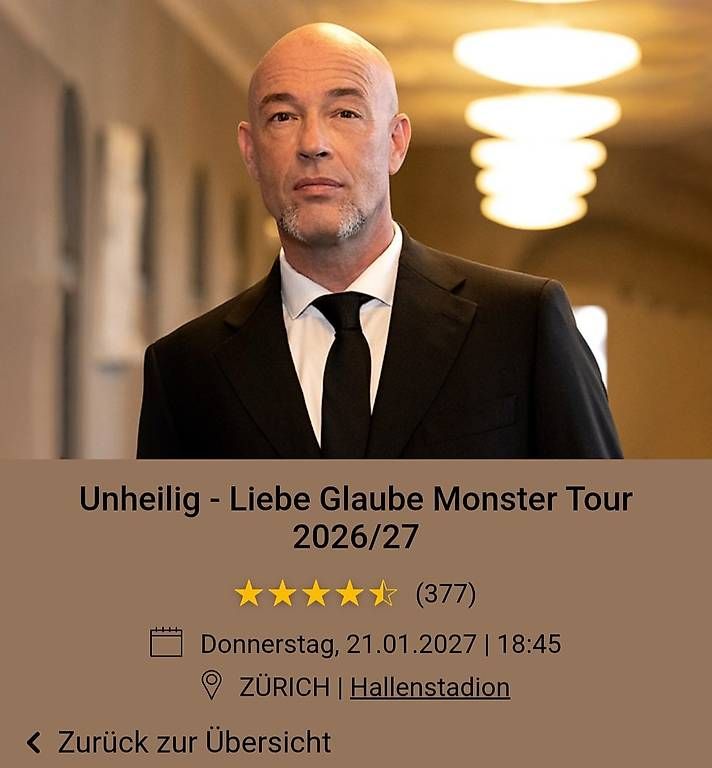 Billets: Konzert Unheilig – Neuf avec emballage d'origine à Meilen par P.K93