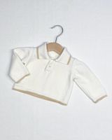 Baby’s White Knitted Polo Shirt