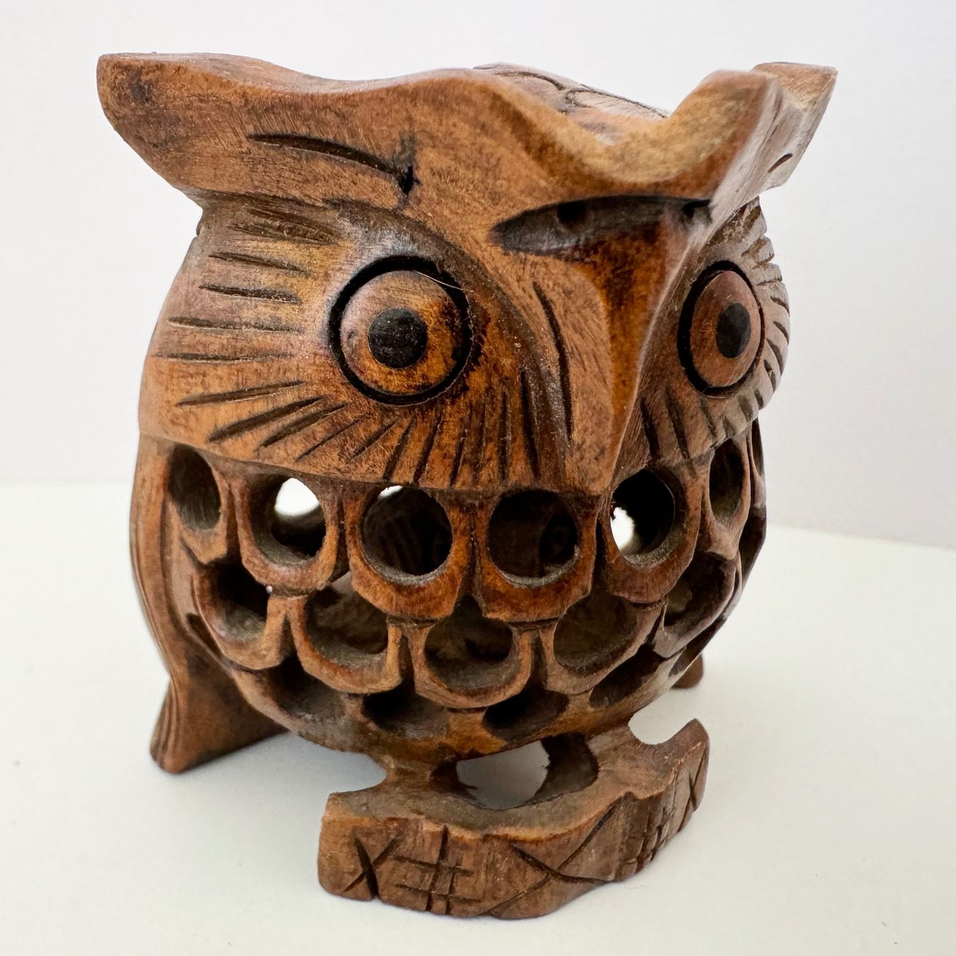 Statuette: Hibou en bois sculpté main – Usato da Biel/Bienne venduto da Philemon02 5
