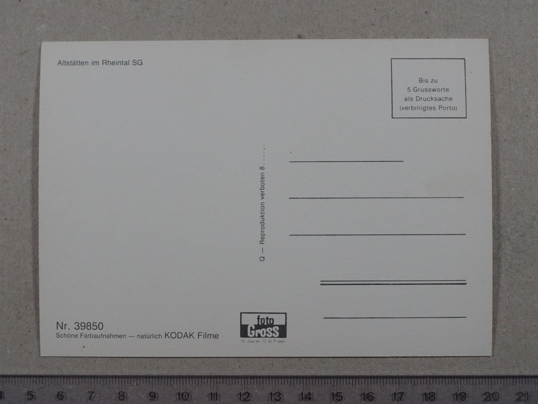 Cartoline postali: Altstätten, Rheintal SG – Usato da Lenzburg venduto da fh1 1