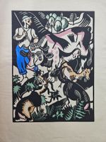 Richard Seewald (1889-1976) "Der Hirte" Holzschnitt 1918