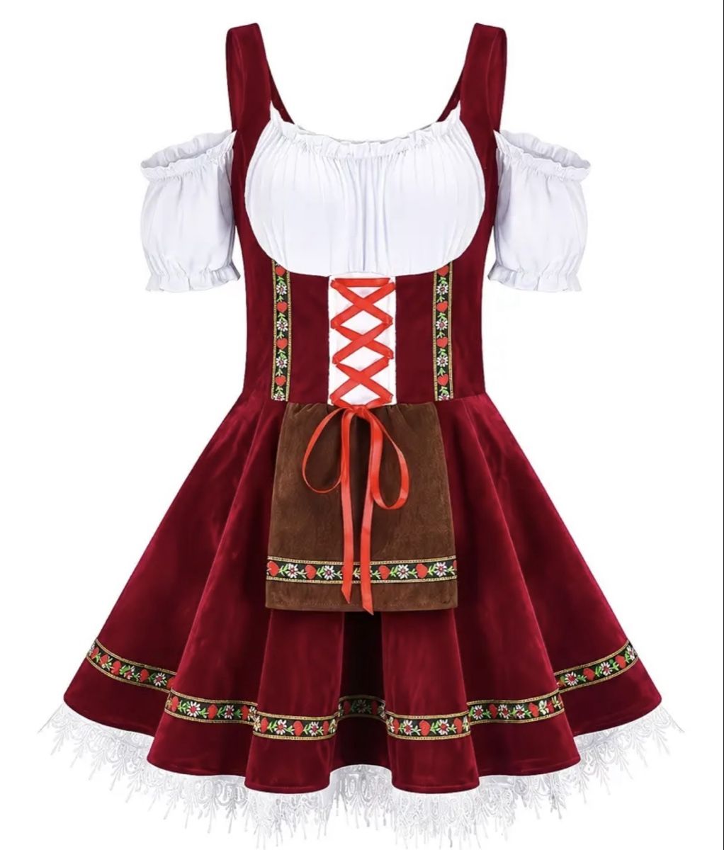 Costumi: Bayerisches Dirndl Rot Grösse M Neu – Nuovo e nell'imballaggio originale da Au ZH venduto da Jaggy4 1