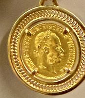 GG-Anhänger m. Münze 986 mit Franz-Joseph-I., 1 Dukaten