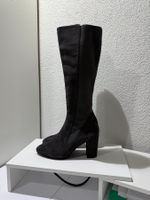 Stuart Weitzman Stiefel Veloursleder Grau Gr. 38 OVP Top Zus