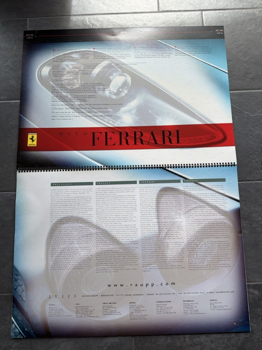 Ferrari Kalender: Original Ferrari Kalender 2007 – Gebraucht aus Wolfwil von Rolex1 1