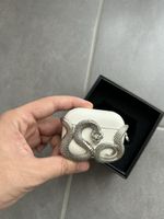 Luxus AirPods Pro Case – Schlangen-Design – Silber/Weiß NEU