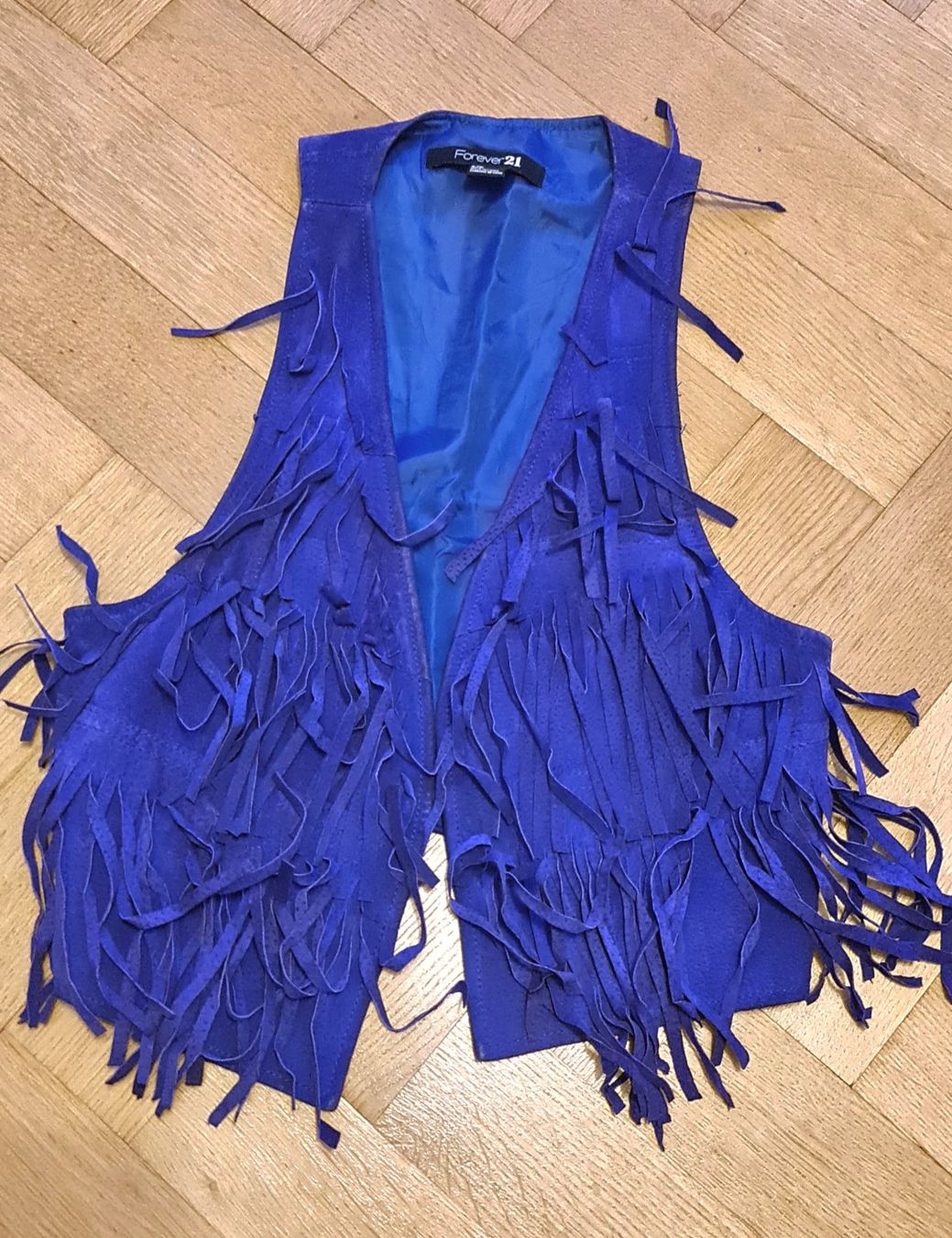 Gilet & Giacche senza maniche: Gilet en cuir daim bleu électrique taille S – Usato da Genève venduto da Saleena