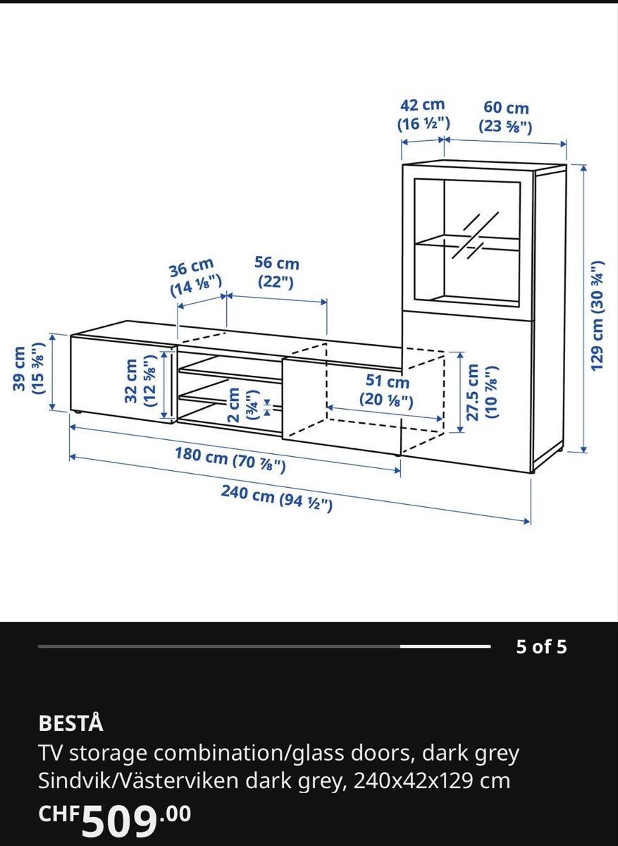 Ikea Mobili TV: Tv stand IKEA BESTA – Usato da Egg b. Zürich venduto da jen_hm7m 2